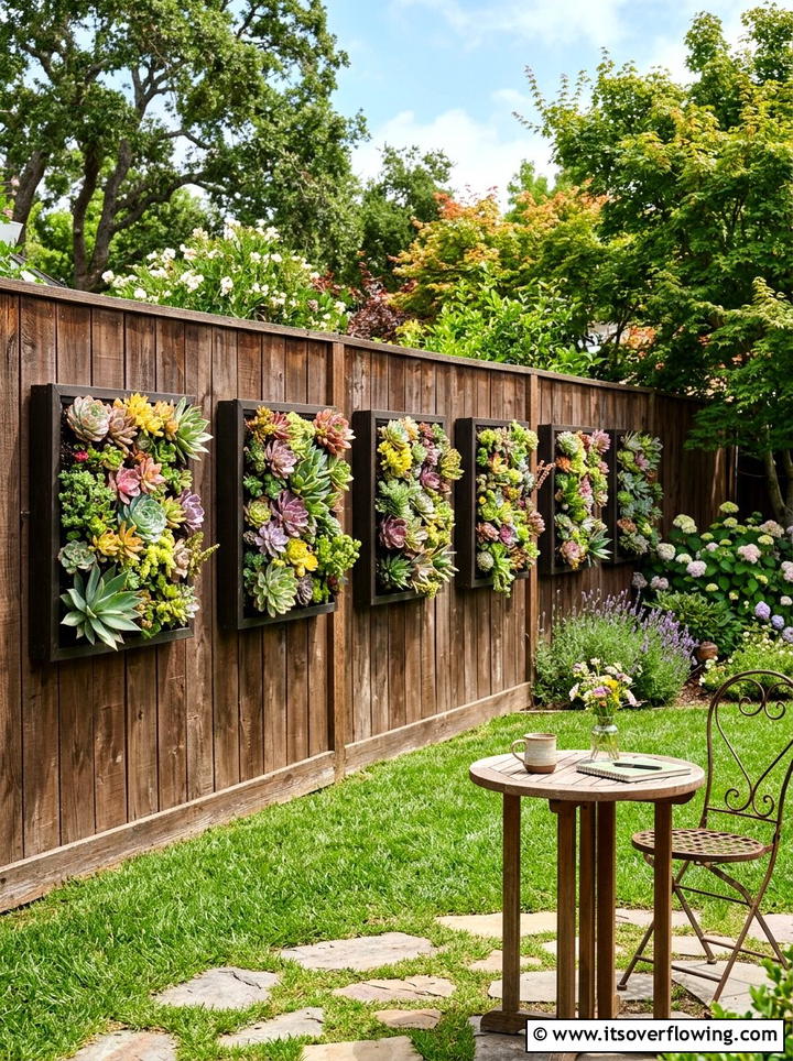 Patio Fence Succulent Frame - 25 garden ideas with succulent frames