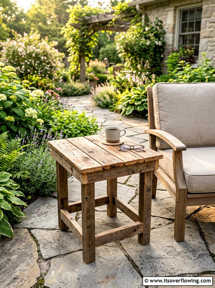 Patio Side Table From Scraps - 25 recycled garden ideas with wood scraps