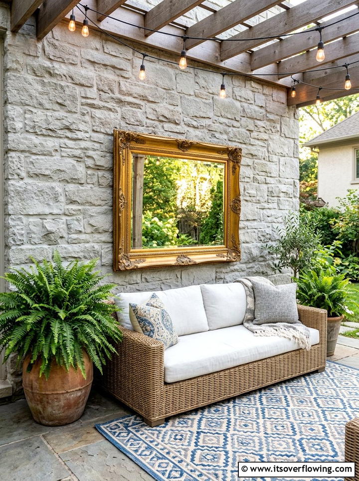 Patio Wall Mirror - 25 backyard decorating ideas with mirror accents