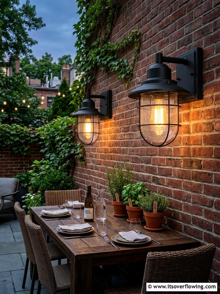Patio Wall Sconce - 25 garden ideas with lights