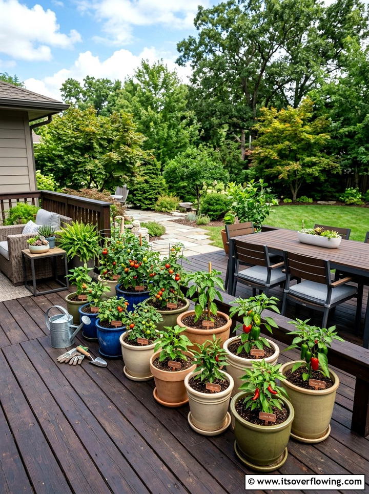 Patio container vegetable garden - 25 garden design ideas with edible plants