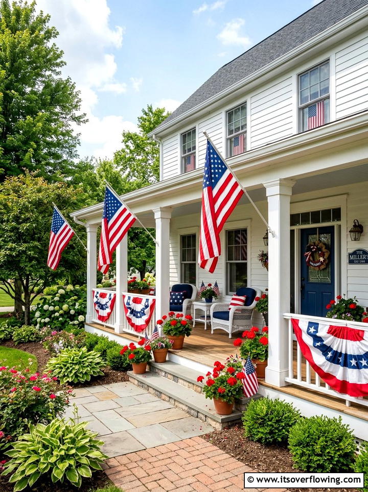 Patriotic Front Porch - 25 front porch ideas with summer decor