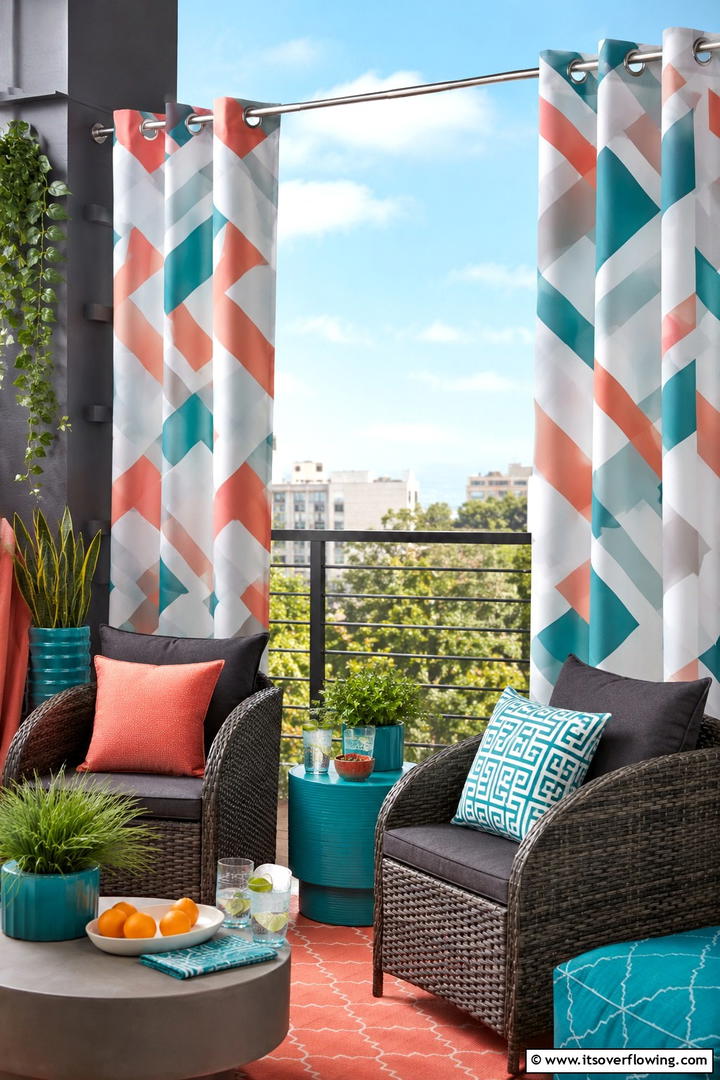 Patterned Grommet Curtains - 30 Patio Curtain Ideas to Enhance Outdoor Privacy & Style