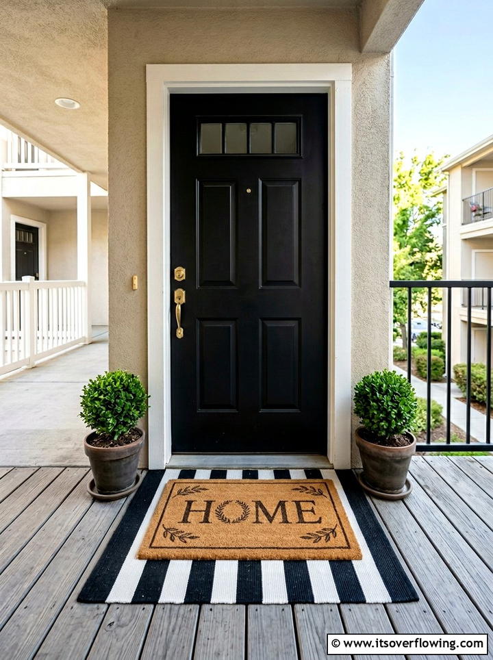 Patterned door mat - 25 front porch ideas for apartments