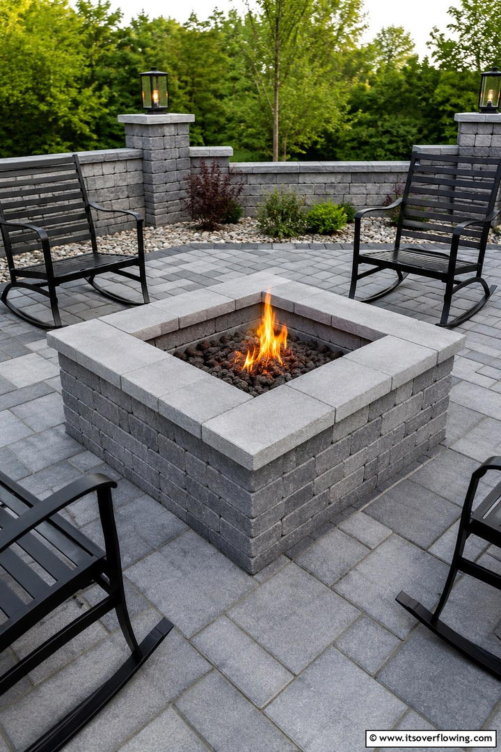 Paver Stone Fire Pit - 30 Elegant Stone Fire Pit Ideas for Backyard Entertaining