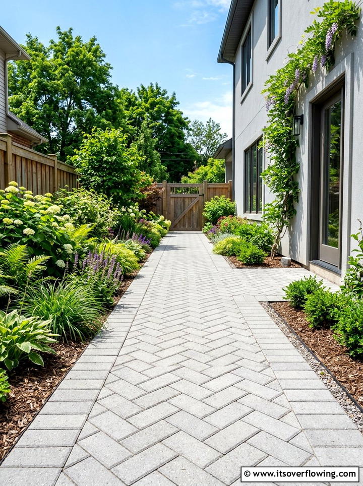 Paver Stone Walkway - 25 garden decor ideas for side yards