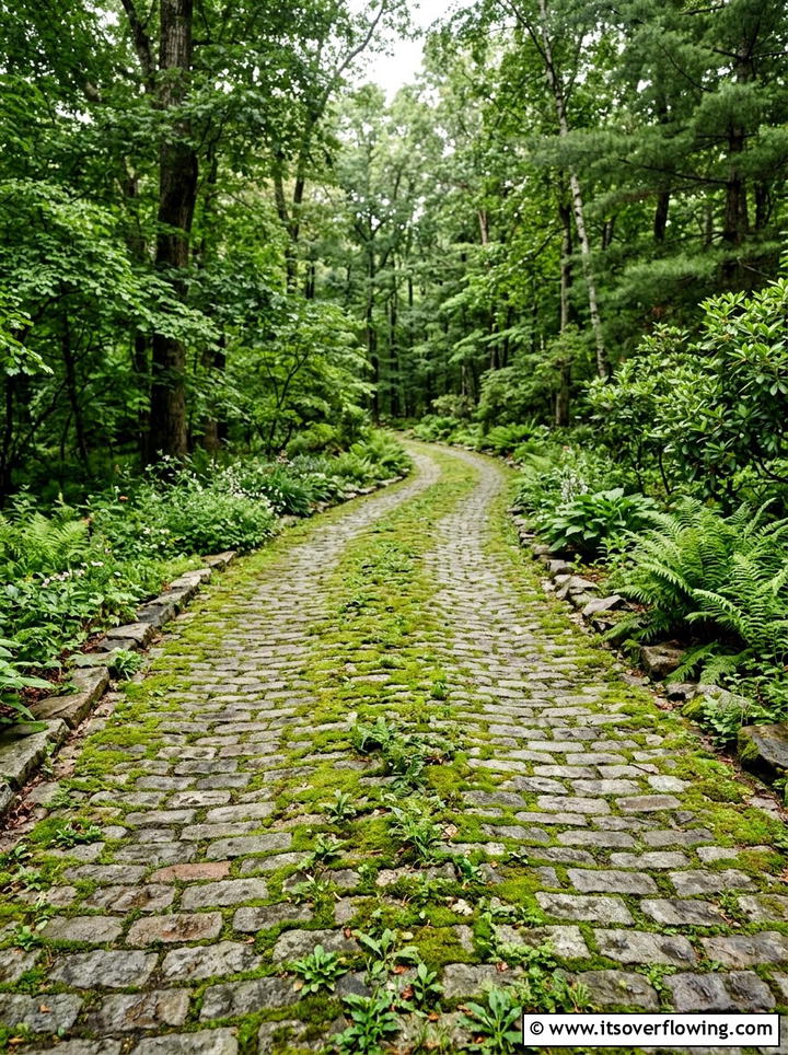 Paver driveway with moss - 25 garden design ideas for driveways