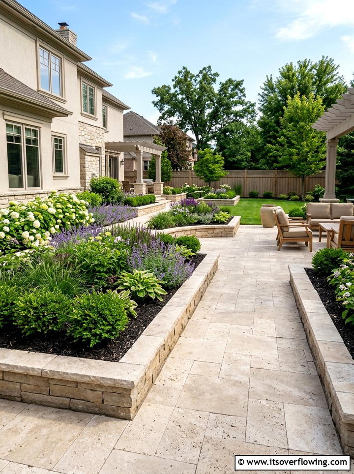 Paver garden beds - 25 backyard ideas with raised planter boxes