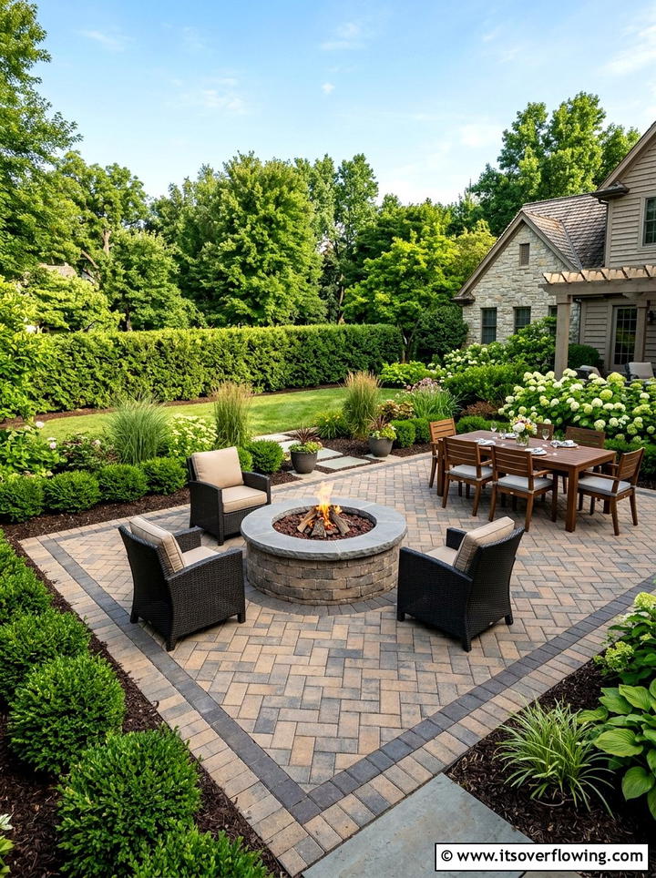 Paver patio fire pit - 25 garden design ideas for fire pit corners
