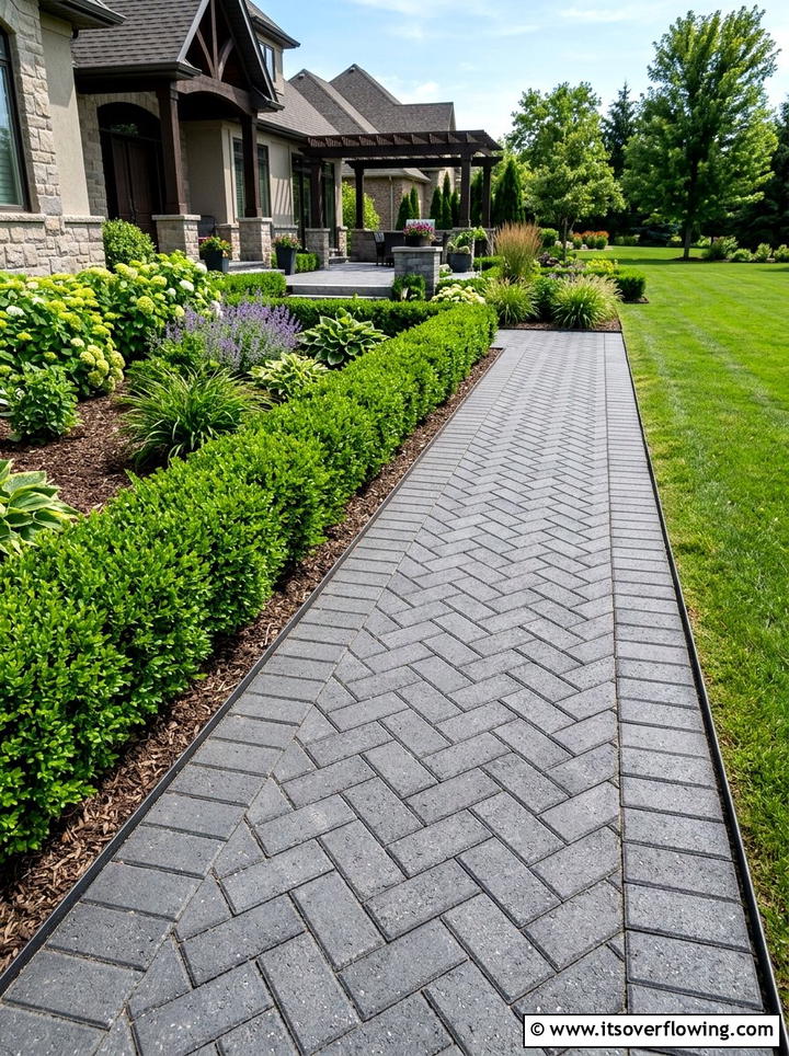 Paver stone border - 25 backyard ideas with edging