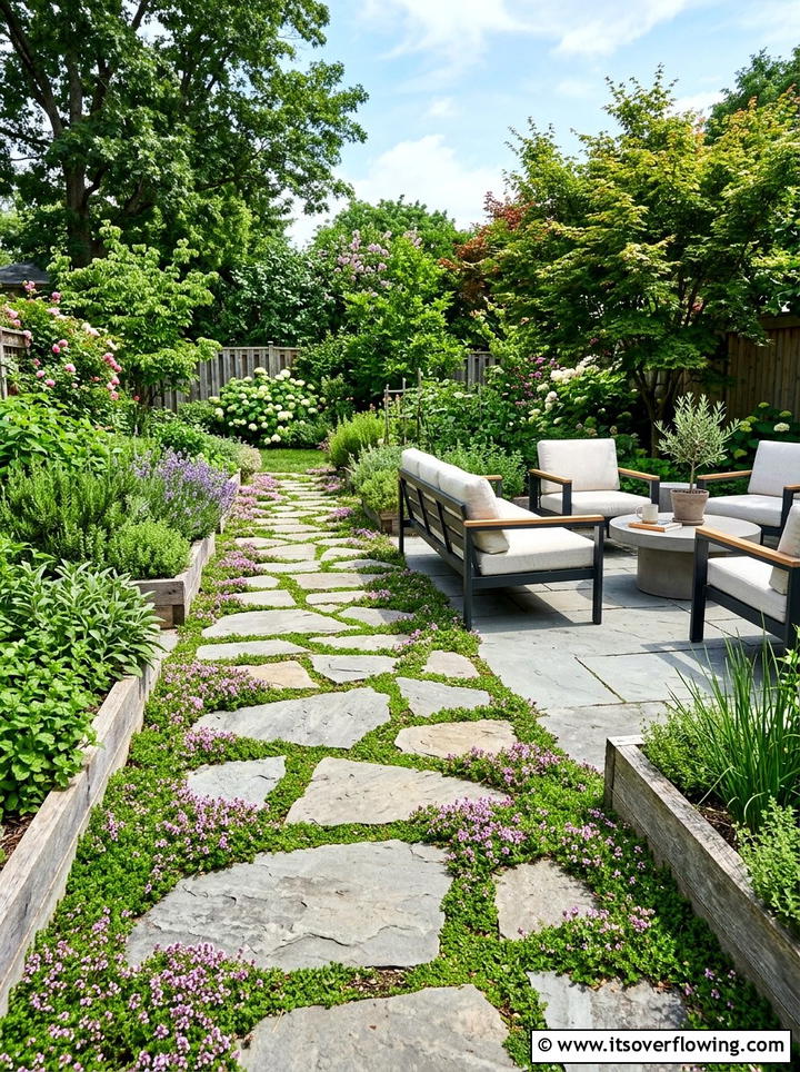 Paving stone herb garden - 25 creative garden ideas with medicinal herbs