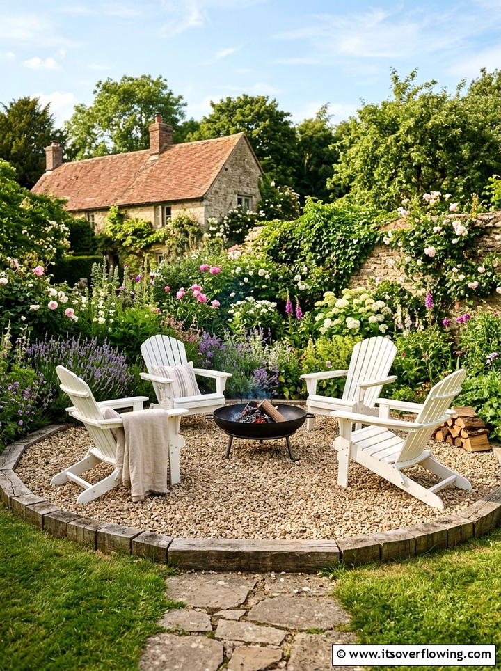 Pea Gravel Fire Pit Area - 25 backyard ideas with fire pit