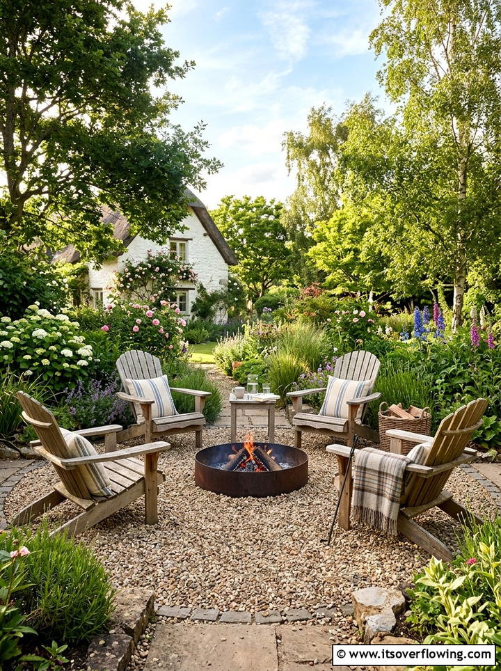 Pea Gravel Fire Pit Patio - 25 creative garden ideas with fire pit circles