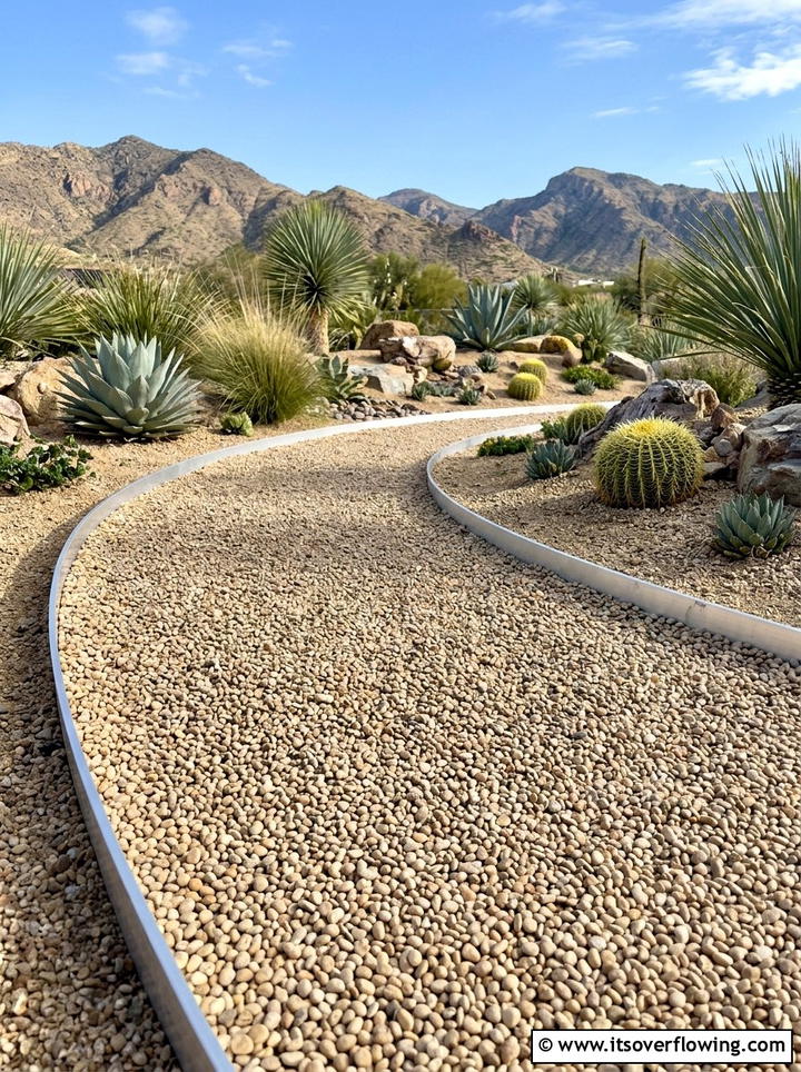 Pea Gravel Path With Metal Edging - 25 garden design ideas for narrow pathways
