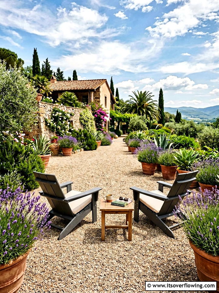 Pea Gravel Patio - 25 backyard ideas with no grass
