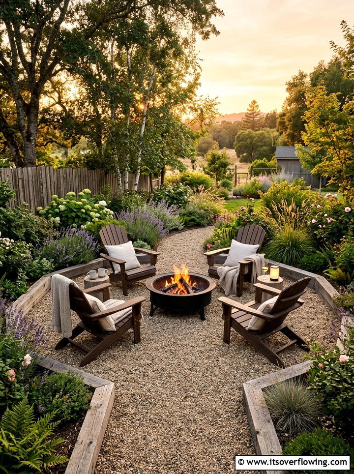 Pea Gravel Patio - 25 backyard ideas with patio