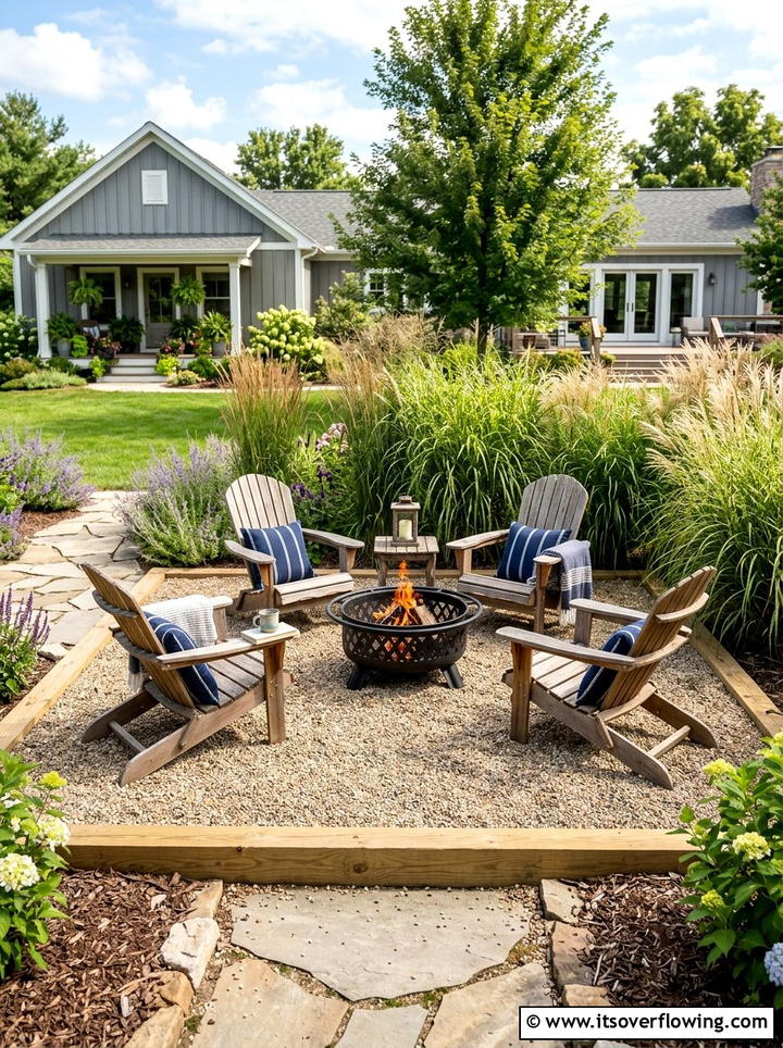 Pea Gravel Patio Area - 25 cheap garden ideas for backyard