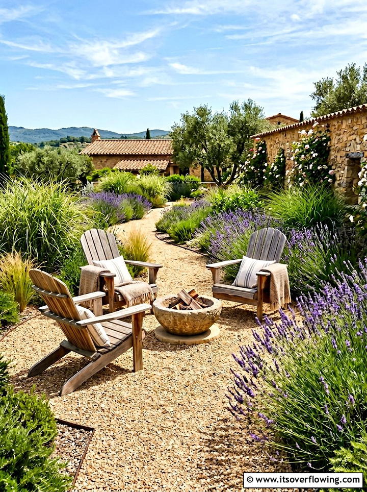 Pea Gravel Seating Area - 25 small garden ideas with cozy seating
