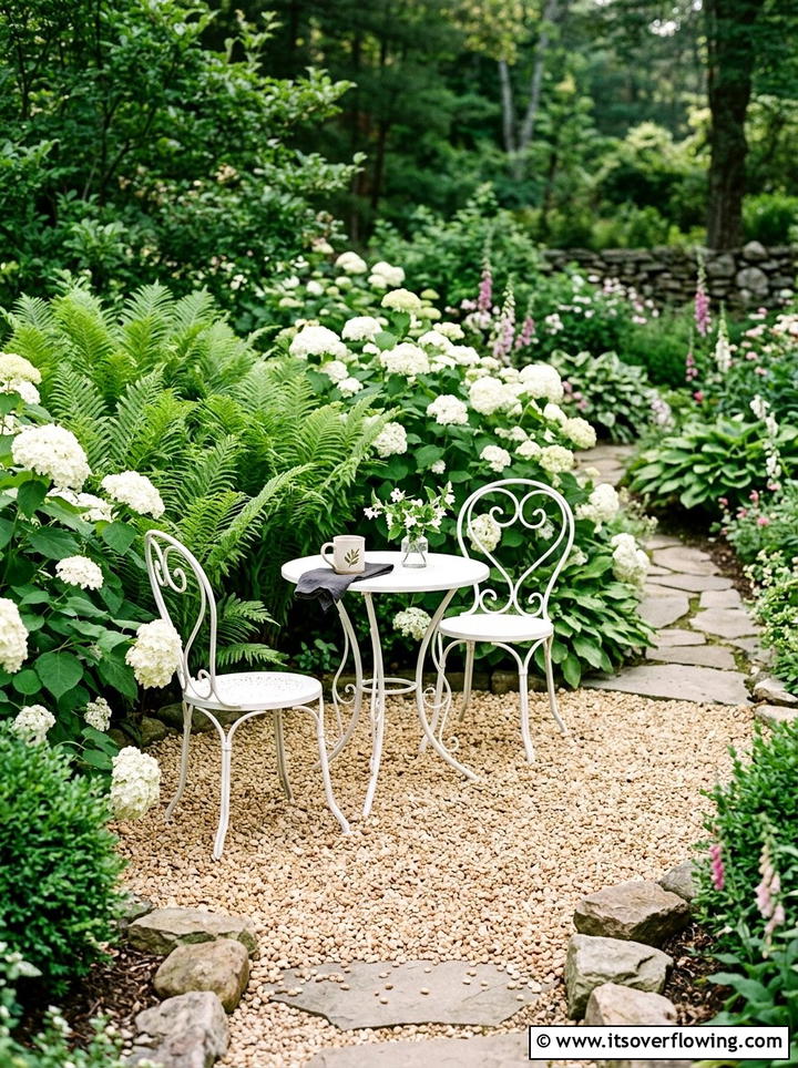 Pea Gravel Seating Area - 25 backyard ideas with gravel patio