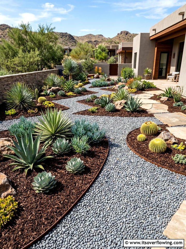Pea Gravel and Mulch - 25 garden ideas with mulch
