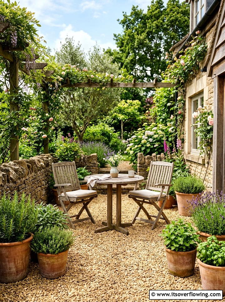 Pea gravel patio - 25 garden ideas with rocks