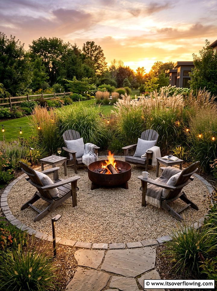 Pea gravel seating area - 25 garden design ideas for small yards