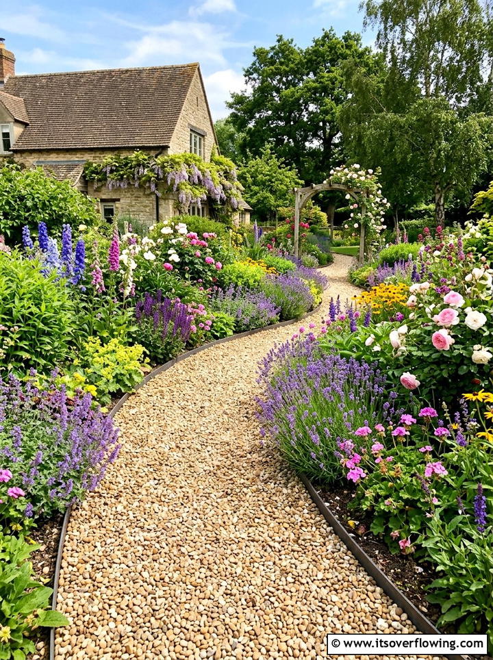 Pea gravel walkway - 25 backyard ideas with pathways
