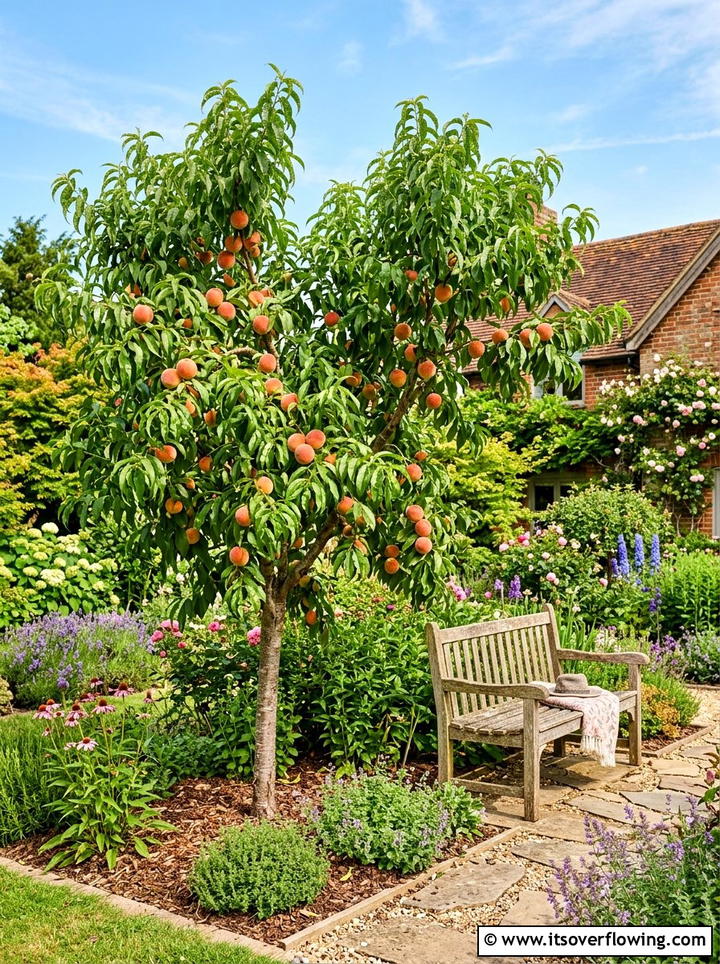 Peach tree sunny spot - 25 garden ideas with fruit trees
