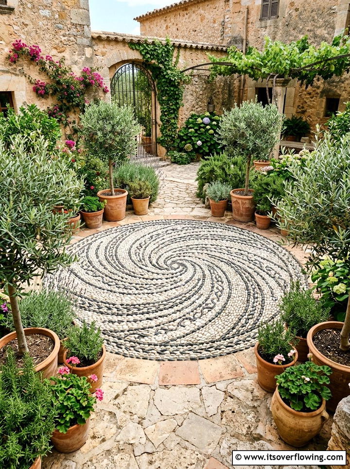 Pebble Mosaic Art - 25 garden decor ideas with stone accents
