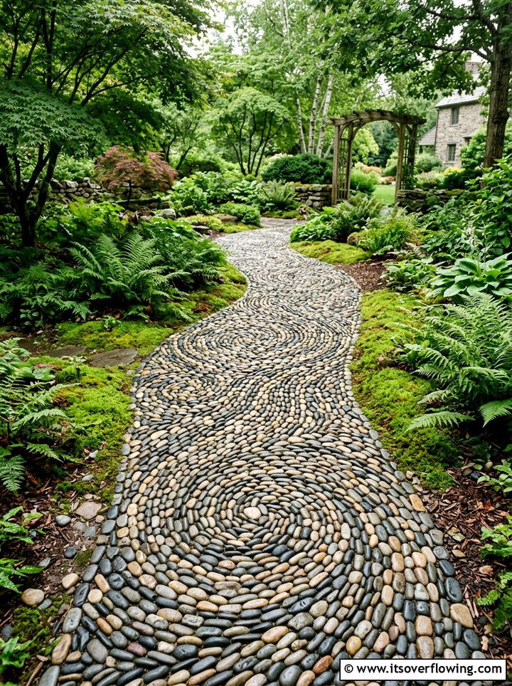Pebble Mosaic Pathway - 25 garden design ideas for contemporary courtyards