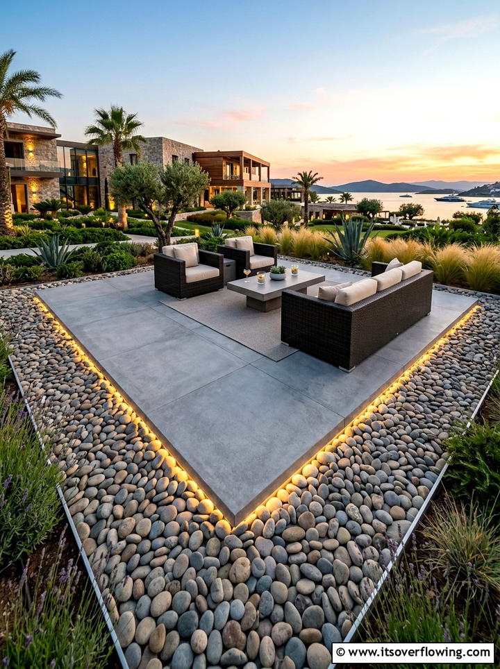 Pebble border for patio - 25 garden decor ideas with pebble accents
