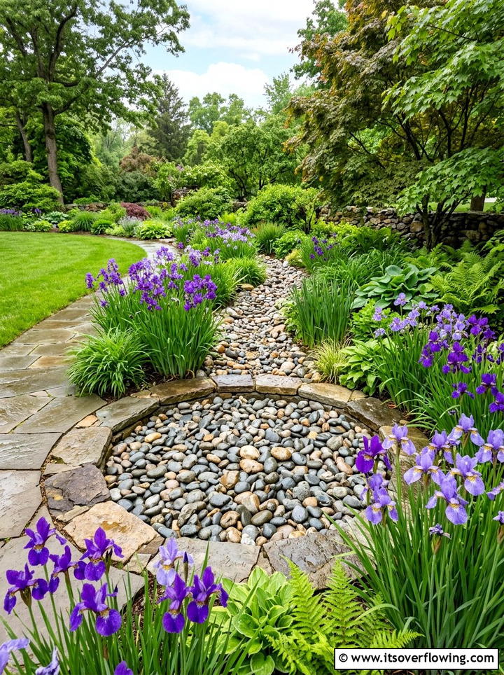 Pebble drainage area - 25 garden decor ideas with pebble accents