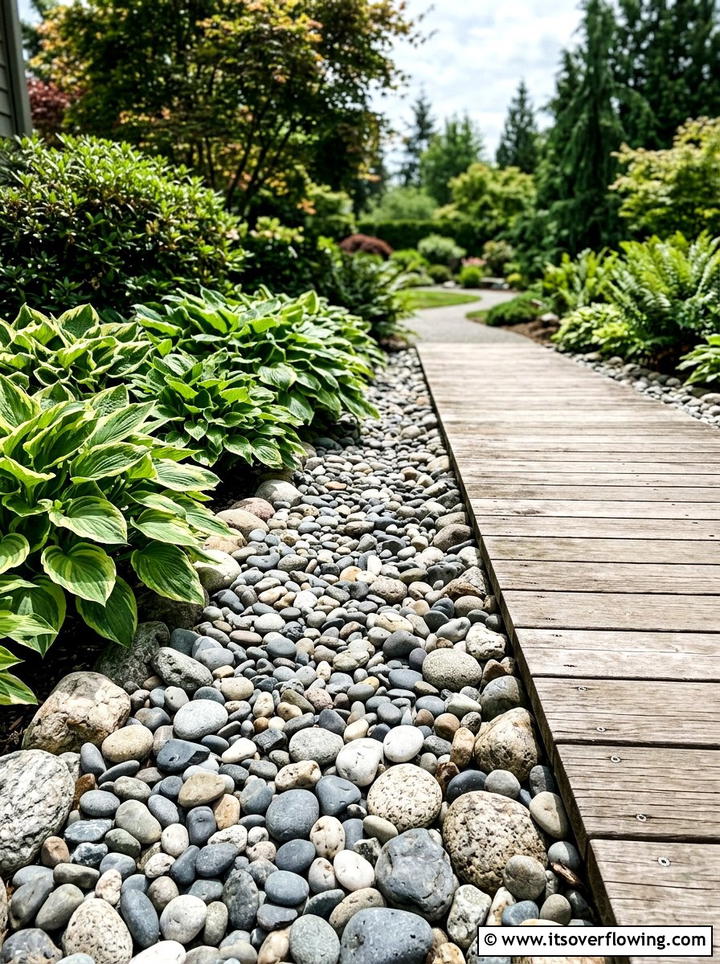 Pebbles and river rocks - 25 small garden ideas with zen style