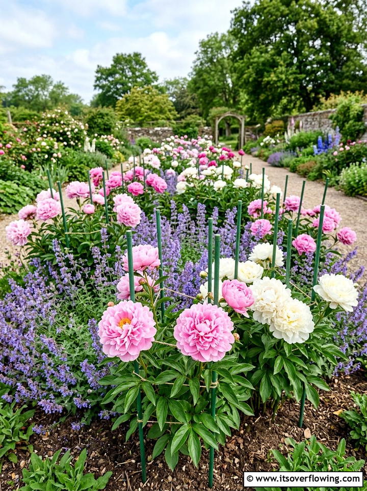 Peony Flower Garden Bed - 25 creative garden ideas with cottage layering