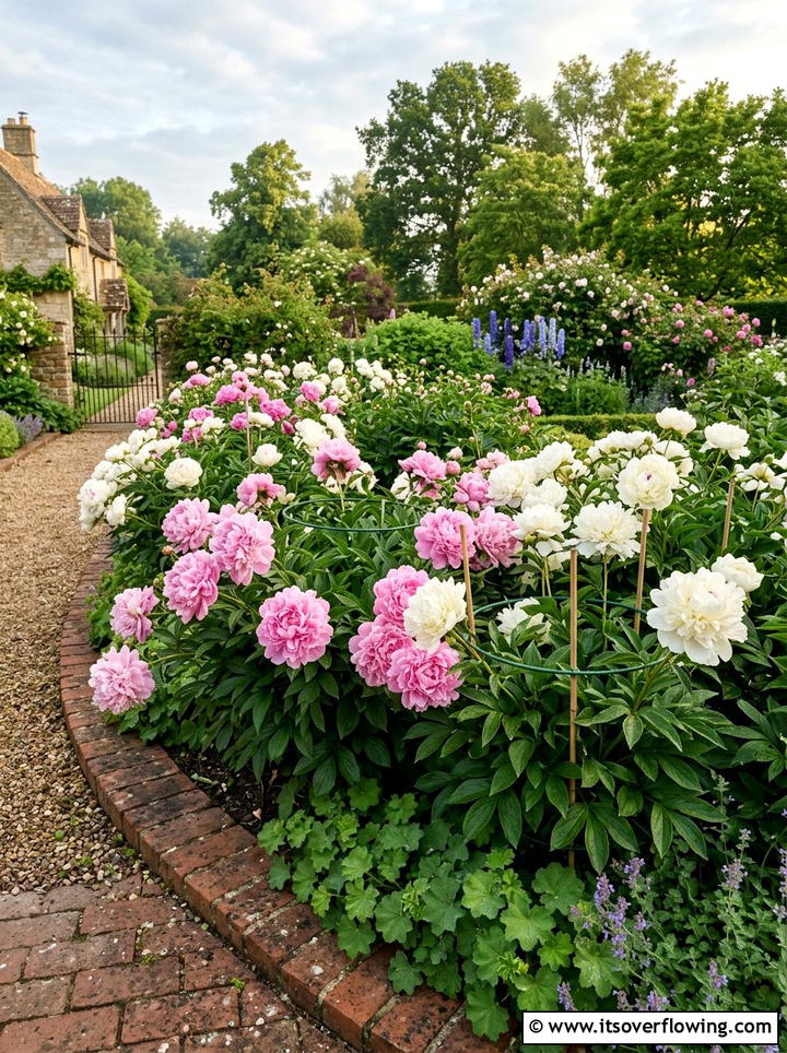 Peony perennial bed - 25 garden design ideas with seasonal flowers