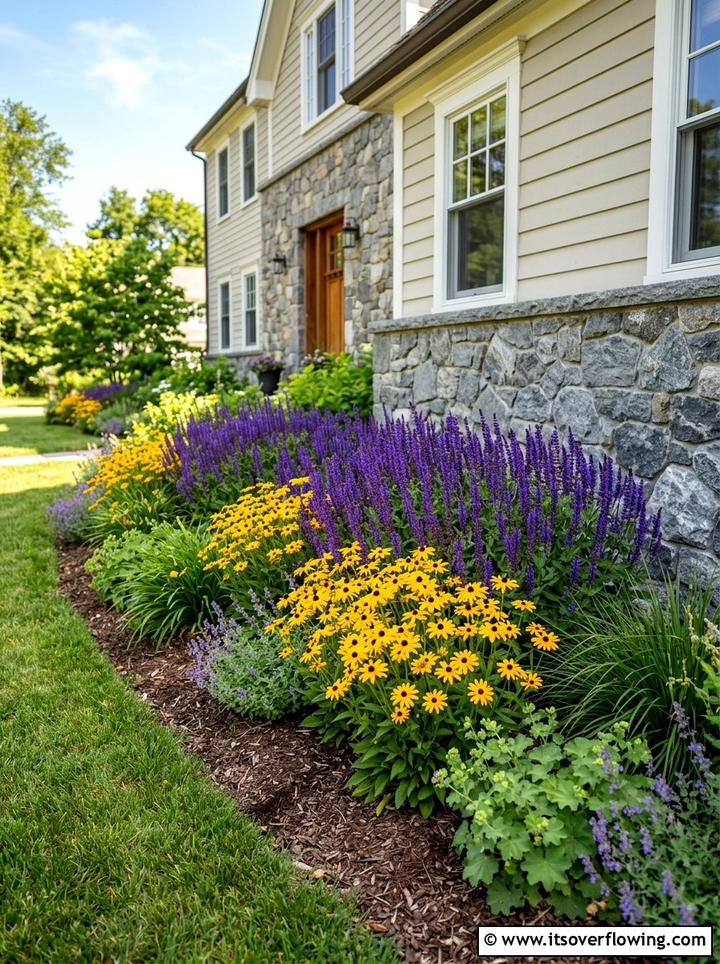 Perennial Flower Border - 25 cheap garden ideas with curb appeal upgrades