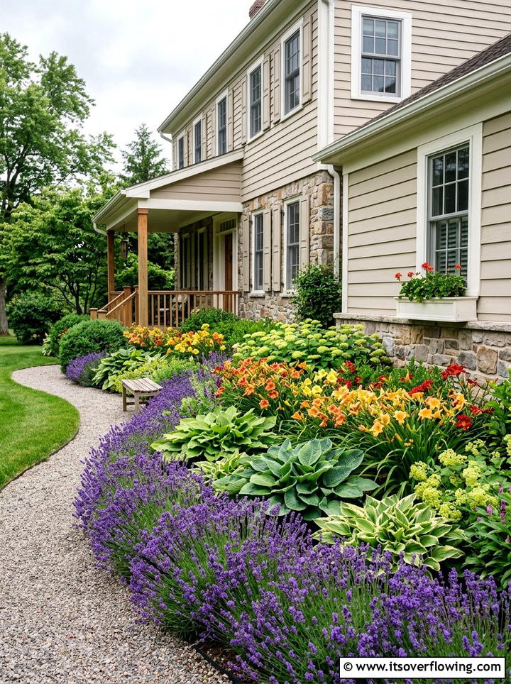 Perennial flower bed - 25 cheap garden ideas for front yard