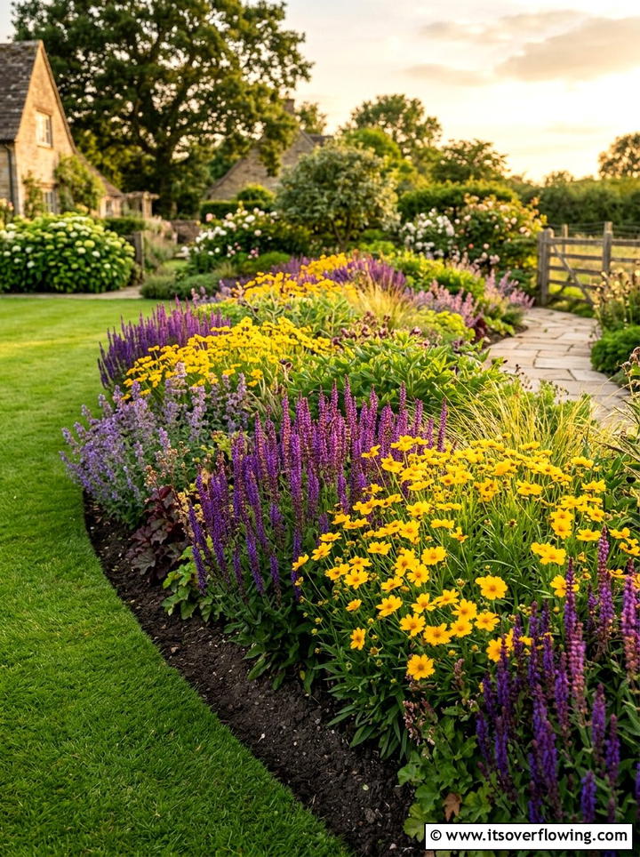 Perennial flower bed - 25 backyard ideas with bird garden