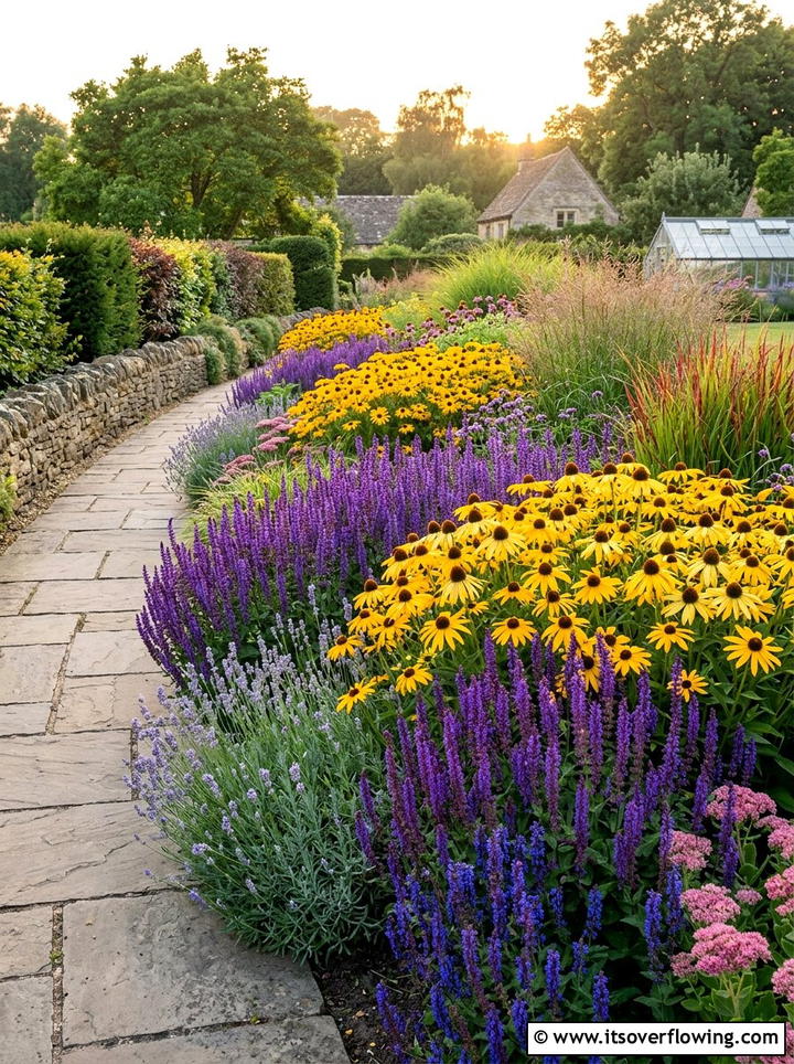 Perennial flower border - 25 creative garden ideas with maximal flower color