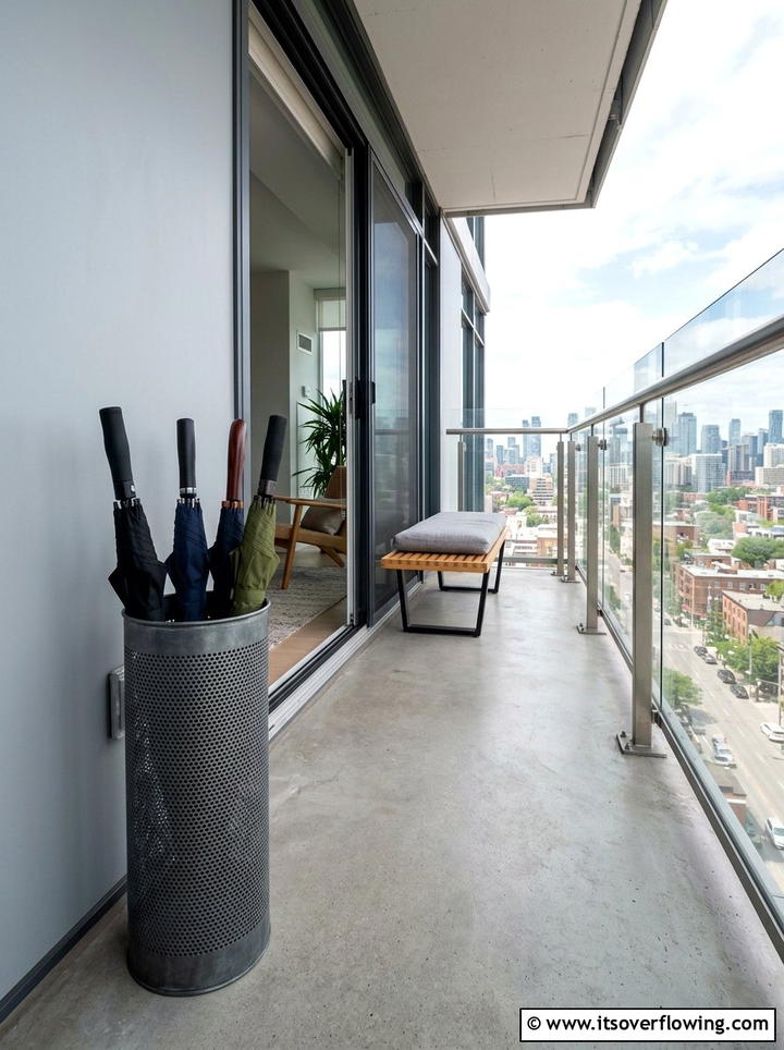Perforated Zinc Umbrella Stand - 25 front porch ideas with umbrella stand