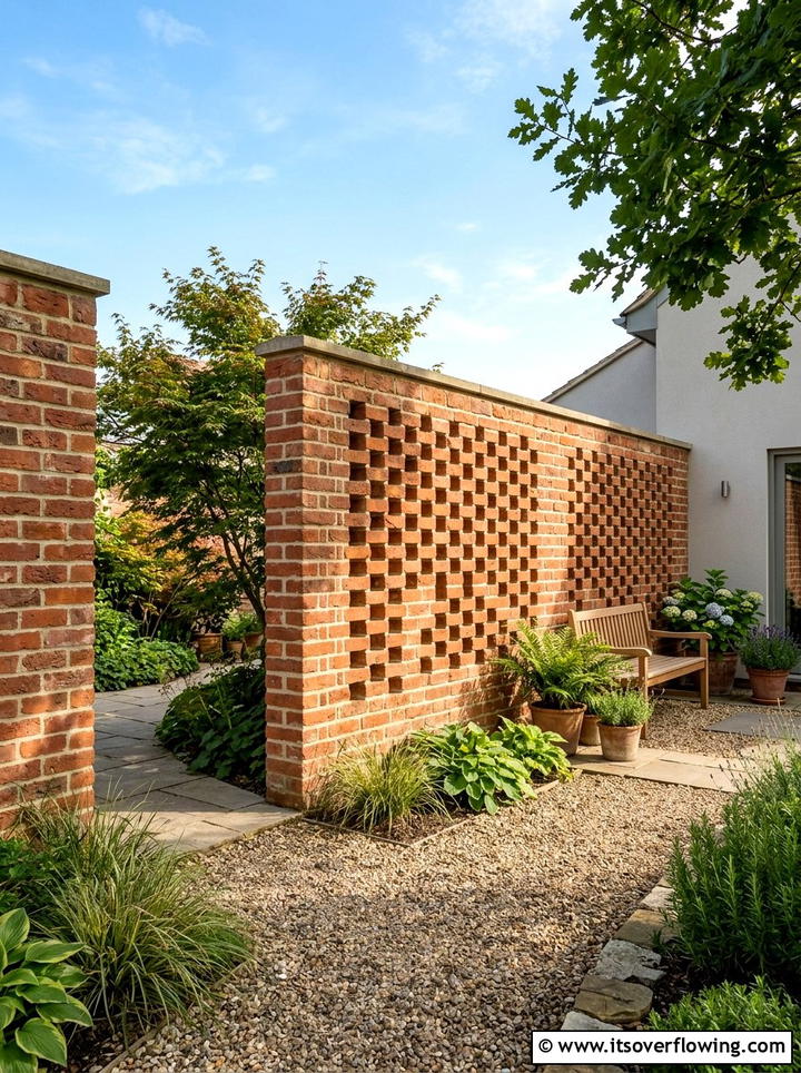 Perforated brick wall - 25 garden ideas for windy areas