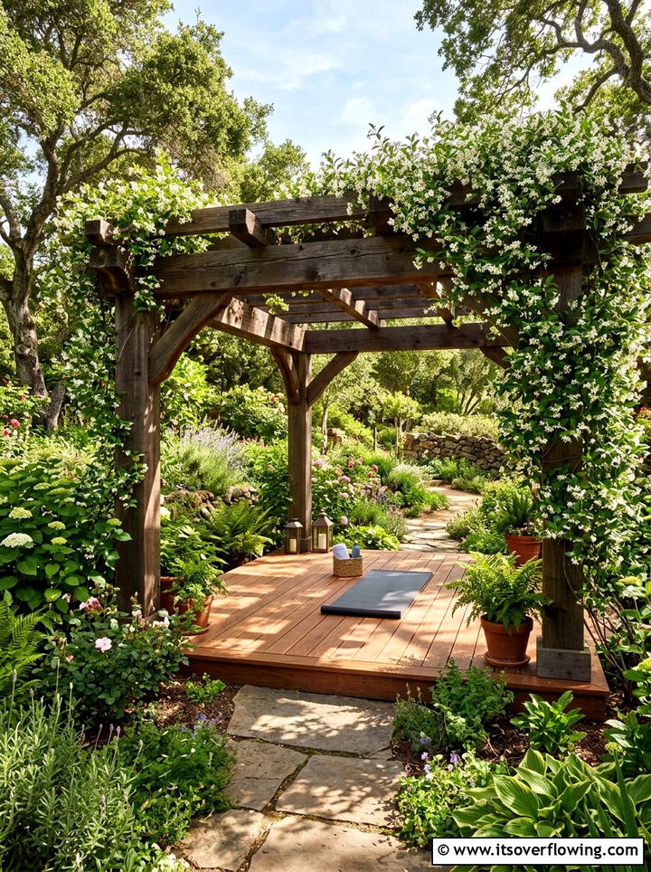 Pergola Covered Yoga Deck - 25 creative garden ideas with yoga decks