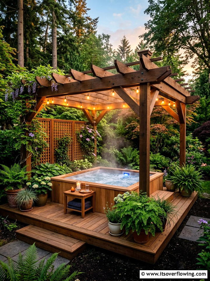 Pergola Over Hot Tub - 25 backyard ideas with pergola