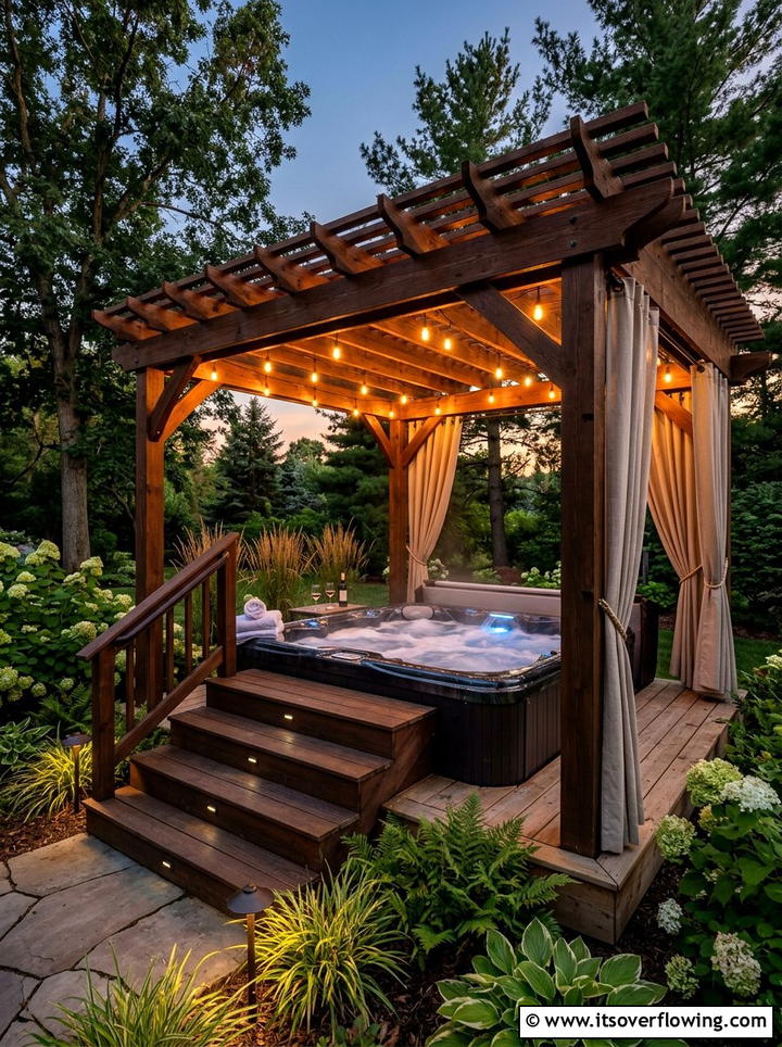 Pergola Over Hot Tub - 25 small garden ideas with pergola corner