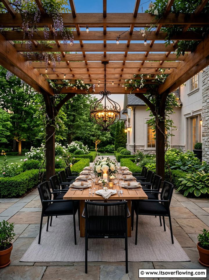 Pergola Over Outdoor Dining Table - 25 backyard ideas with pergola