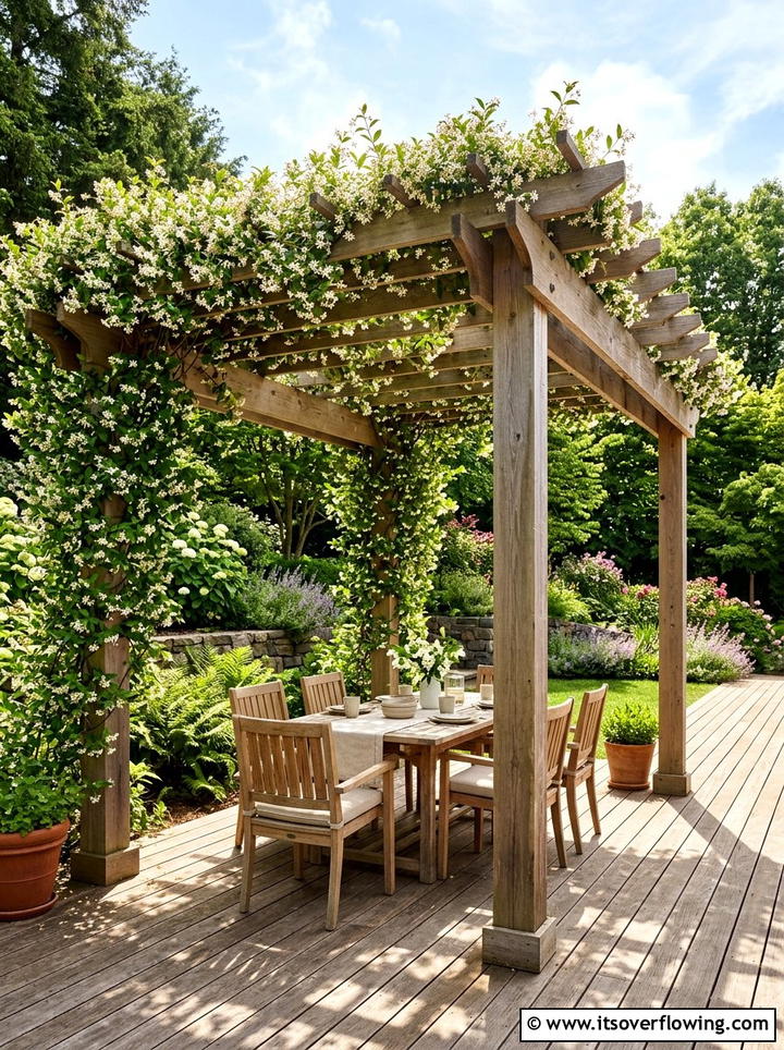 Pergola Over Wood Deck - 25 garden ideas with deck
