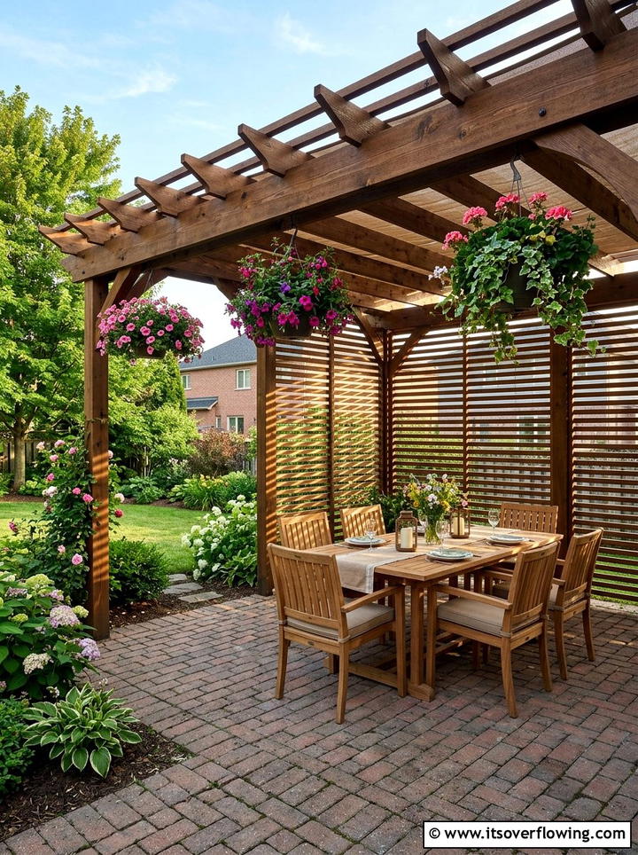 Pergola Privacy Slats - 25 backyard ideas for privacy