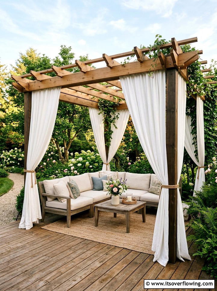 Pergola With Curtains - 25 backyard decorating ideas with pergola decor