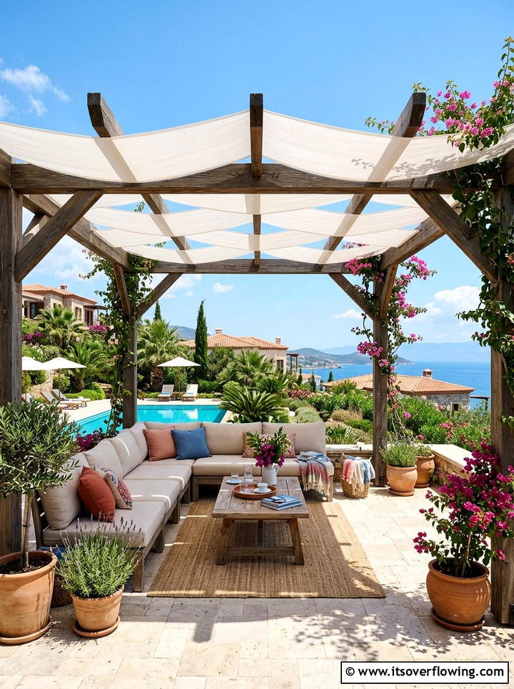 Pergola With Fabric Shade - 25 small garden ideas with pergola corner