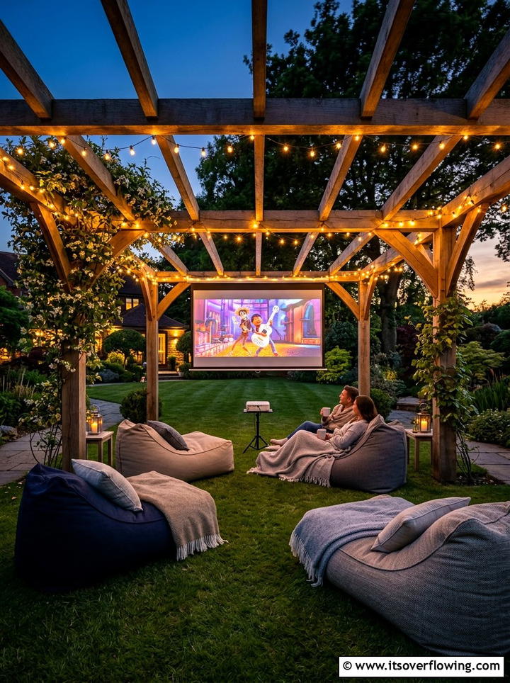 Pergola With Outdoor Cinema - 25 backyard ideas with pergola